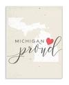 STUPELL INDUSTRIES MICHIGAN PROUD WITH HEART WALL PLAQUE ART, 10" X 15"