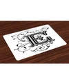 AMBESONNE LETTER E PLACE MATS, SET OF 4