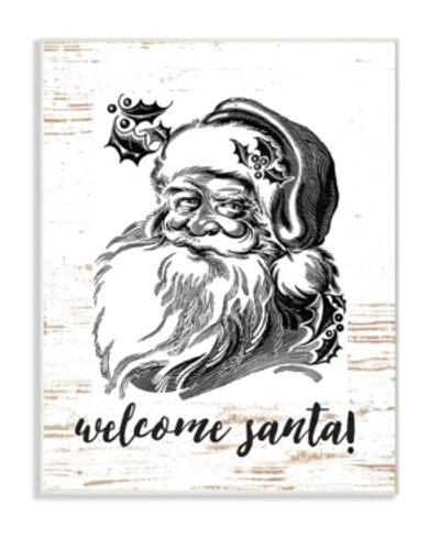 Stupell Industries Christmas Welcome Santa Farmhouse Wall Plaque Art, 10" X 15" In Multi
