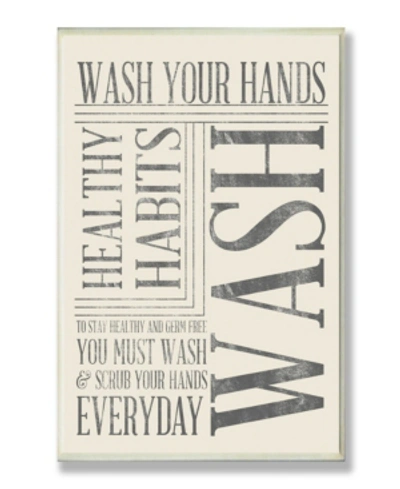 Stupell Industries Home Decor Wash Your Hands Typography Bathroom Wall Plaque Art, 12.5" X 18.5" In Multi