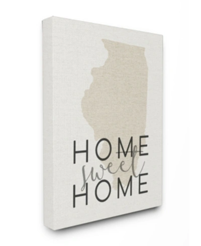 Stupell Industries Home Sweet Home Illnois Typography Canvas Wall Art, 16" X 20" In Multi