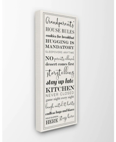 Stupell Industries Grandparents House Rules Canvas Wall Art, 13" X 30" In Multi
