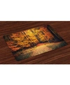 Ambesonne Forest Place Mats, Set Of 4 In Orange