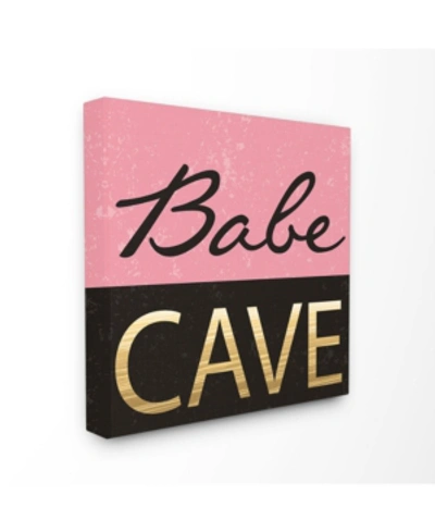 Stupell Industries Babe Cave Pink And Gold Canvas Wall Art, 24" X 24" In Multi