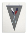 STUPELL INDUSTRIES PENNANT OARS FABRIC COLLAGE GRAY WALL PLAQUE ART, 10" X 15"