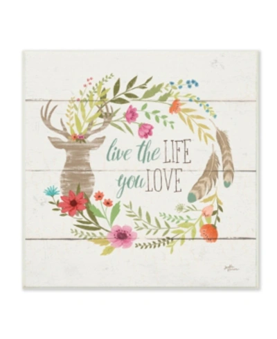 Stupell Industries Rustic Blooms Live The Life You Love Wall Plaque Art, 12" X 12" In Multi