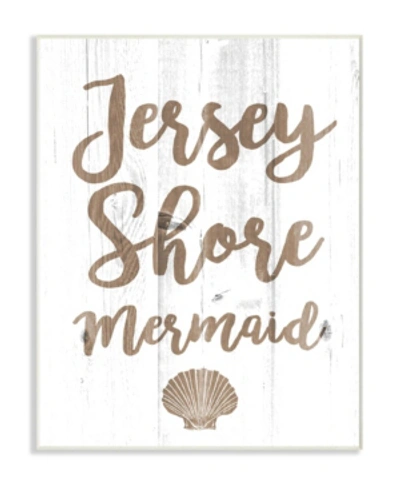 Stupell Industries Jersey Shore Mermaid Wood Plank Look Wall Plaque Art, 10" X 15" In Multi