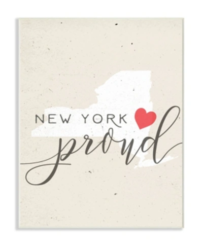 Stupell Industries New York Proud With Heart Wall Plaque Art, 10" X 15" In Multi