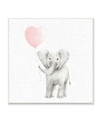 Stupell Industries Baby Elephant Heart Balloon Linen Look Wall Plaque Art, 12" X 12" In Multi