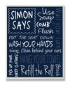 Stupell Industries Home Decor Simon Says Bath Rules Chalkboard Bathroom Wall Plaque Art, 12.5" X 18.5" In Multi