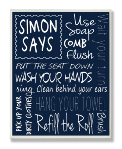 Stupell Industries Home Decor Simon Says Bath Rules Chalkboard Bathroom Wall Plaque Art, 12.5" X 18.5" In Multi