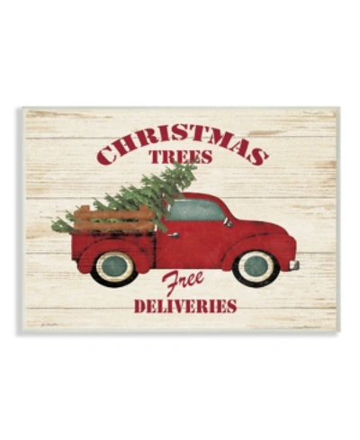 Stupell Industries Merry Christmas Vintage-inspired Tree Truck Wall Plaque Art, 10" X 15" In Multi