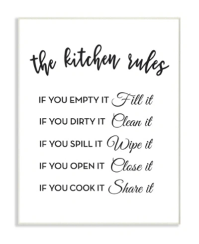 Stupell Industries The Kitchen Rules If Youâ¦ Wall Plaque Art, 12.5" X 18.5" In Multi