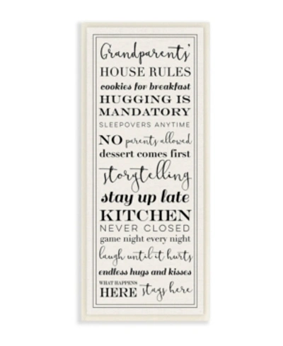 Stupell Industries Grandparents House Rules Wall Plaque Art, 7" X 17" In Multi