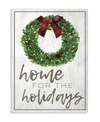 STUPELL INDUSTRIES HOME FOR THE HOLIDAYS WREATH BOW CHRISTMAS WALL PLAQUE ART, 12.5" X 18.5"