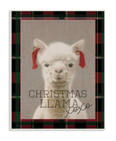 Stupell Industries Christmas Llama Xoxo Wall Plaque Art, 12.5" X 18.5" In Multi