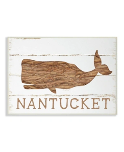 Stupell Industries Nantucket Whale Wall Plaque Art, 10" X 15" In Multi