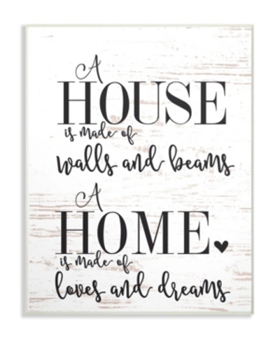 Stupell Industries Home Loves And Dreams Wall Plaque Art, 10" X 15" In Multi