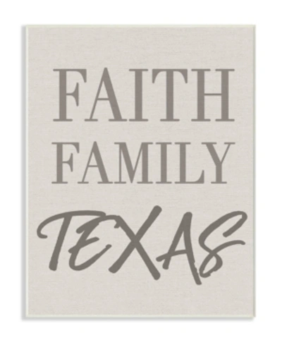 Stupell Industries Faith Family Texas Typography Wall Plaque Art, 10" X 15" In Multi