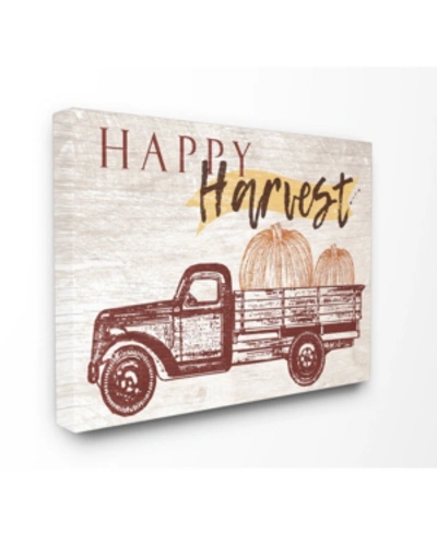 Stupell Industries Happy Harvest Giant Pumpkin Truck Canvas Wall Art, 16" X 20" In Multi