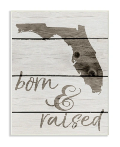 Stupell Industries Born And Raised Floriday Wall Plaque Art, 10" X 15" In Multi