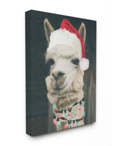 Stupell Industries Christmas Llama Canvas Wall Art, 16" X 20" In Multi