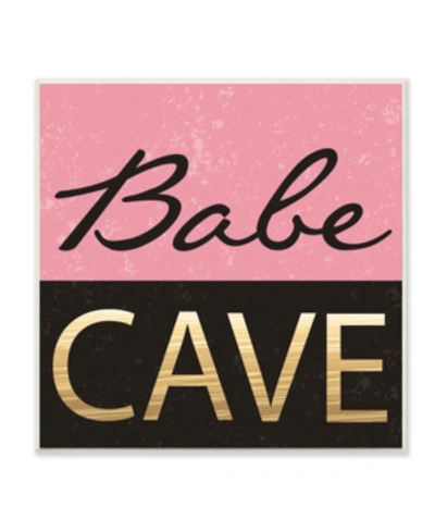 Stupell Industries Babe Cave Pink And Gold Wall Plaque Art, 12" X 12" In Multi