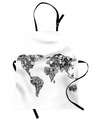 AMBESONNE FLORAL WORLD MAP APRON