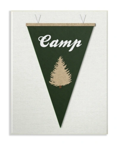 Stupell Industries Camp Pennant Fabric Collage Green Wall Plaque Art, 12.5" X 18.5" In Multi