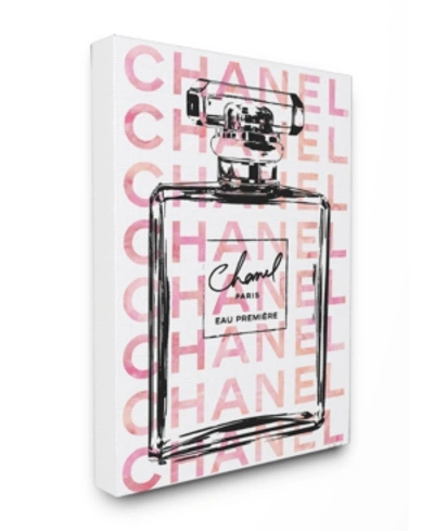 Stupell Industries Glam Perfume Bottle With Words Pink Black Canvas Wall Art, 24" X 30" In Multi