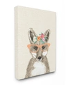 STUPELL INDUSTRIES WOODLAND FOX WITH CAT EYE GLASSES CANVAS WALL ART, 24" X 30"