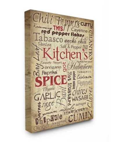 Stupell Industries Home Decor Kitchen Spice Typography Canvas Wall Art, 24" X 30" In Multi