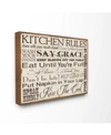 STUPELL INDUSTRIES HOME DECOR KITCHEN RULES CREME TYPOGRAPHY KITCHEN CANVAS WALL ART, 24" X 30"