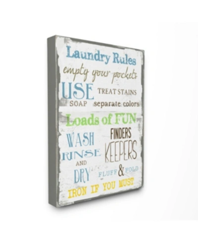 Stupell Industries Home Decor Laundry Rules Typography Bathroom Canvas Wall Art, 24" X 30" In Multi