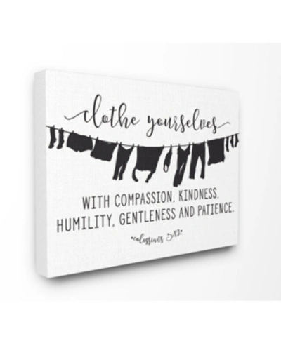 Stupell Industries Clothe Yourselves With Compassion Clothesline Canvas Wall Art, 24" X 30" In Multi