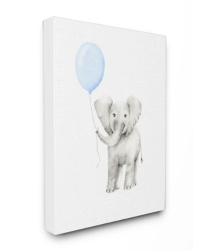 Stupell Industries Baby Elephant With Blue Balloon Watercolor Canvas Wall Art, 24" X 30" In Multi