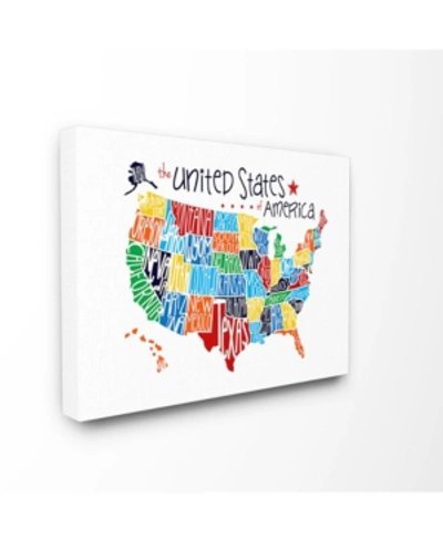 Stupell Industries Home Decor Use Rainbow Typography Map On White Background Canvas Wall Art, 24" X 30" In Multi
