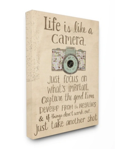 Stupell Industries Home Decor Life Is Like A Camera Inspirational Canvas Wall Art, 24" X 30" In Multi