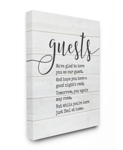 Stupell Industries Guests Feel At Home Canvas Wall Art, 24" X 30" In Multi