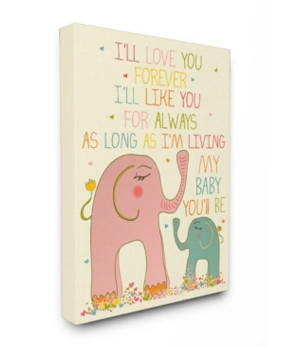 Stupell Industries Home Decor Elephants Art, I'll Love You Forever Canvas Wall Art, 24" X 30" In Multi