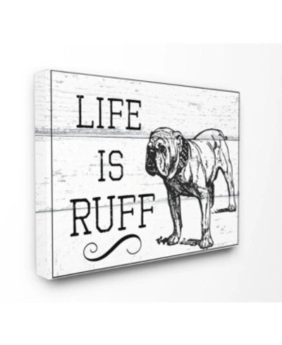 Stupell Industries Life Is Ruff Vintage-inspired Bulldog Canvas Wall Art, 24" X 30" In Multi