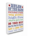 STUPELL INDUSTRIES THE KIDS ROOM RULES OF THE GAME BLUE AND RED TYPOGRAPHY CANVAS WALL ART, 24" X 30"