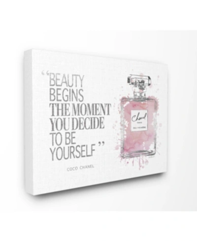 Stupell Industries Beauty Begins Fashion Perfume Canvas Wall Art, 24" X 30" In Multi