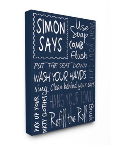 Stupell Industries Home Decor Simon Says Bath Rules Chalkboard Bathroom Canvas Wall Art, 24" X 30" In Multi