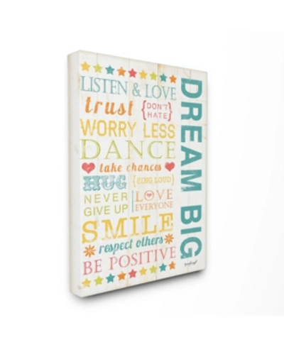 Stupell Industries The Kids Room Dream Big Typography Canvas Wall Art, 24" X 30" In Multi