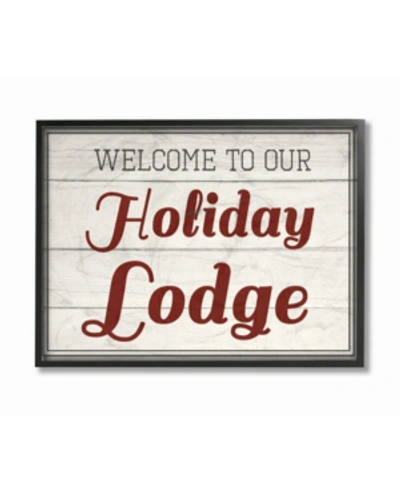 Stupell Industries Welcome To Our Holiday Lodge Vintage-inspired Framed Giclee Art, 16" X 20" In Multi