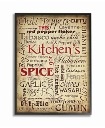 Stupell Industries Home Decor Kitchen Spice Typography Framed Giclee Art, 16" X 20" In Multi