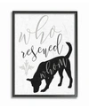 STUPELL INDUSTRIES WHO RESCUED WHOM? DOG TYPOGRAPHY FRAMED GICLEE ART, 16" X 20"