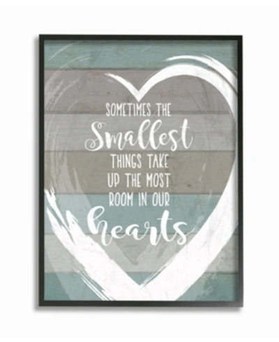 Stupell Industries Smallest Things Most Room In Heart Planked Framed Giclee Art, 16" X 20" In Multi