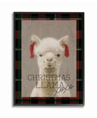 Stupell Industries Christmas Llama Xoxo Framed Giclee Art, 16" X 20" In Multi